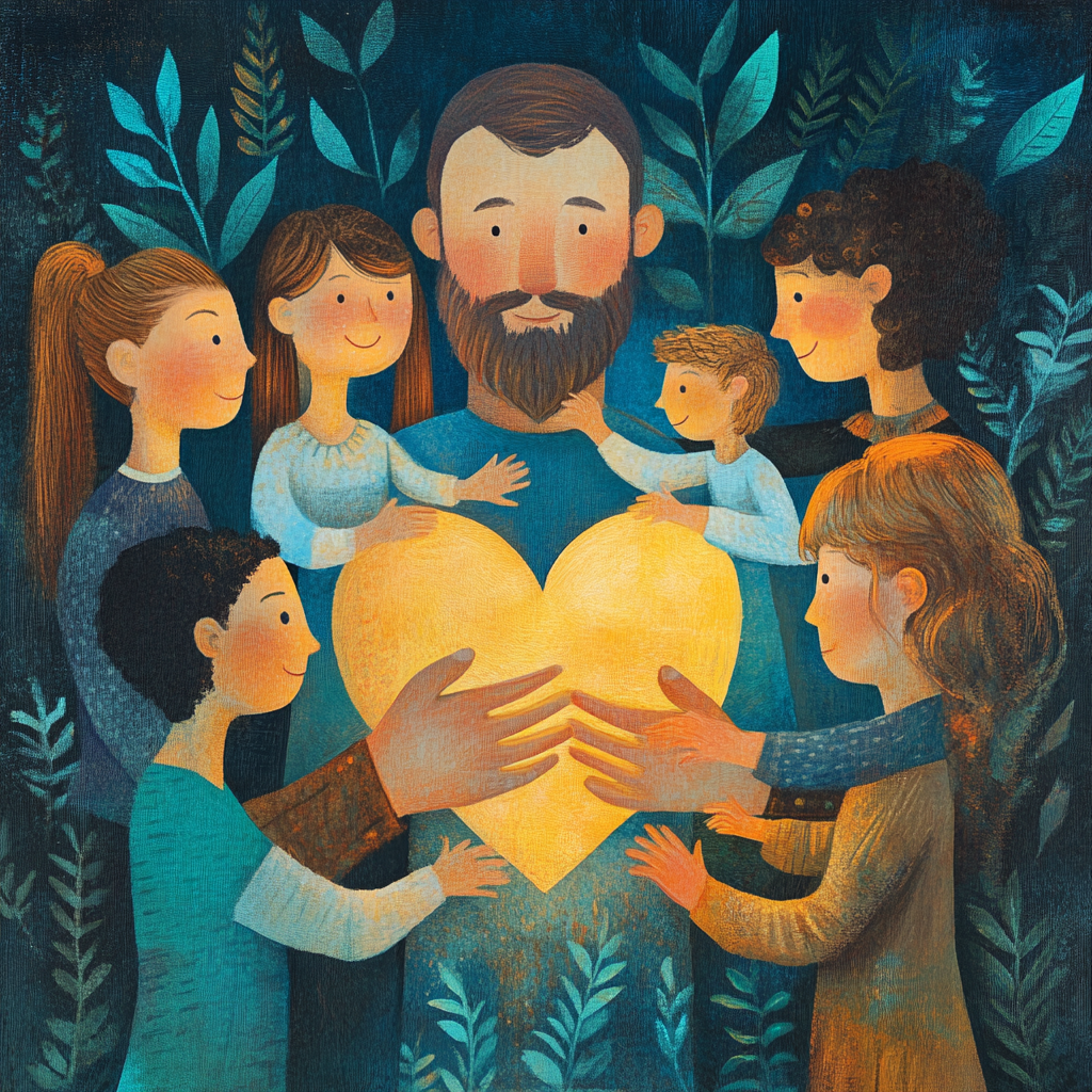 "A diverse group of people sharing encouragement and support, symbolizing the human need for trust, motivation, and a safe haven." Safe haven, emotional support, trust, motivation, human connection, encouragement, security, well-being, belonging, personal growth.