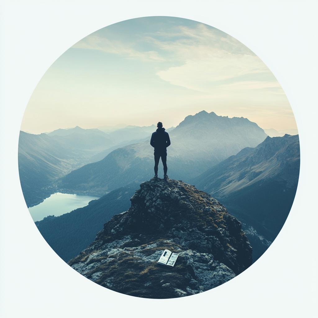 "A person standing confidently at the peak of a mountain at sunrise, symbolizing psychological readiness, emotional stability, and personal growth for success." Psychological Readiness Mental Resilience Self-Discipline Emotional Stability Personal Growth Success Mindset