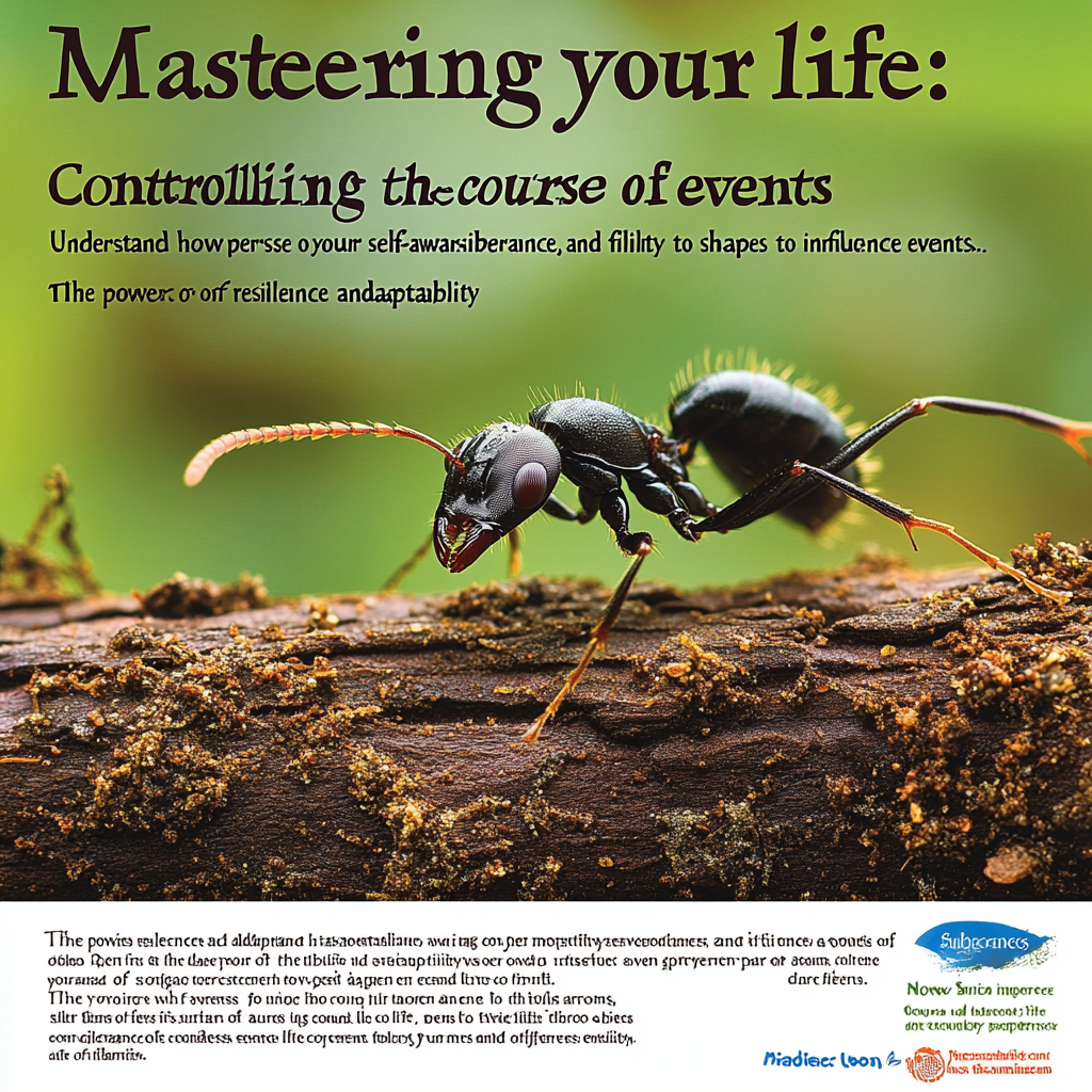 "Controlling the Course of Events: Master Your Life with Tolerance and Flexibility" "Become the Subject of Your Life: How to Control the Course of Events" "The Art of Control: Using Tolerance and Flexibility to Shape Your Life" "Mastering your life: Controlling the course of events through self-awareness, tolerance, and flexibility."
"Subject vs. object: Understand how personal awareness shapes your ability to influence events."
"The power of resilience and adaptability in taking control of life's challenges."
Control the course of events
Subject vs. Object
Tolerance and flexibility
Self-awareness and personal growth
Building resilience