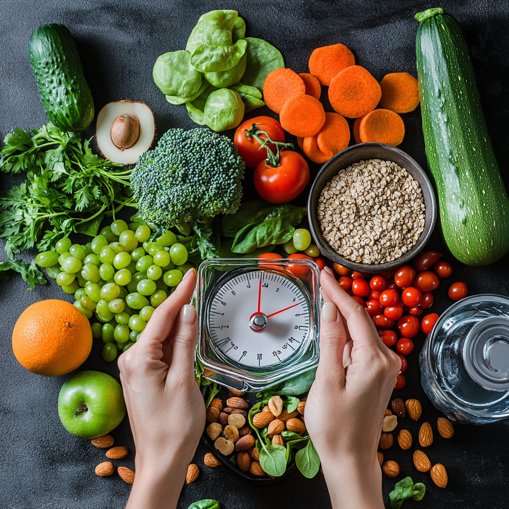 A vibrant and healthy person holding a scale, surrounded by nutritious foods, symbolizing the importance of metabolic age in overall health and wellness.
Metabolic Age, Health and Wellness, Metabolism, Healthy Lifestyle, Nutrition, Exercise, Hydration, Stress Management, Aging