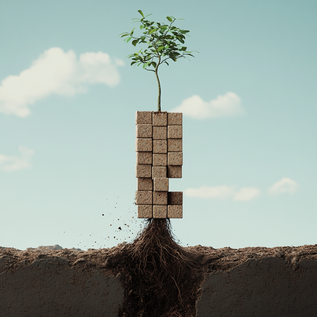 Seedling growing into a tree representing investment growth. Investment growth, wealth building, financial future
