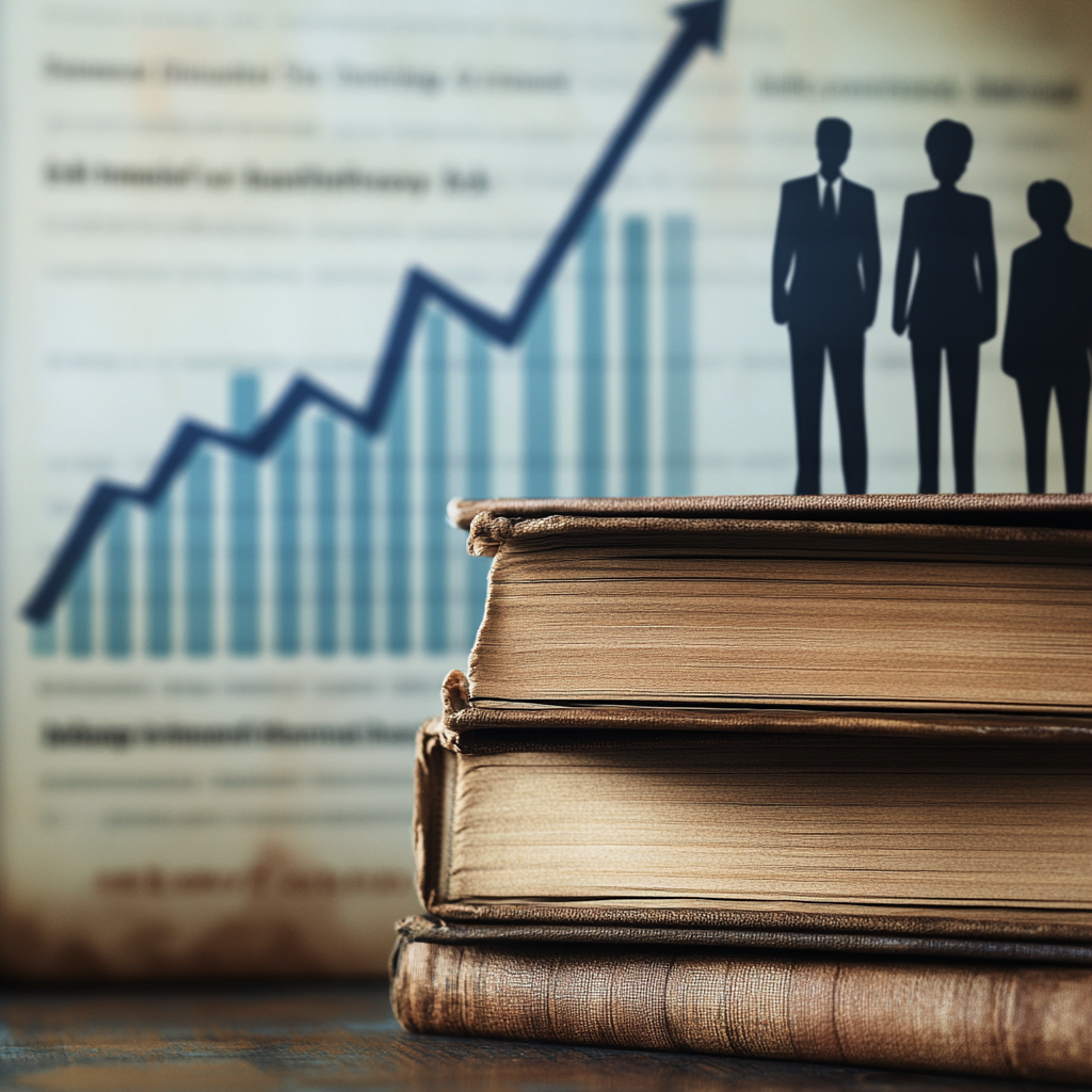 Dusty textbooks contrasted with a modern financial chart, symbolizing the difference between academic theory and real-world market success. Market Logic