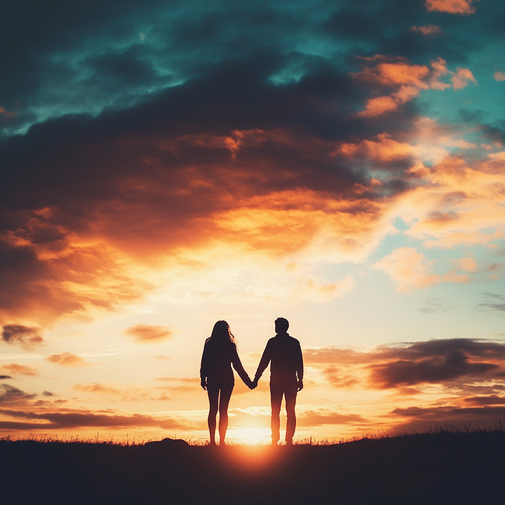 A couple standing hand in hand during sunset, embodying trust, love, and unity in marriage. Marriage Covenant, Trust, Unity, Sacred Union, Relationship Goals, Love, Marriage Foundations, Strong Relationship, Mutual Respect