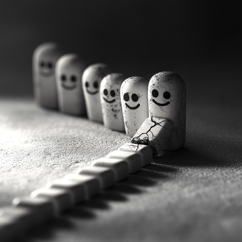 A flawless family portrait with a hidden crack; or Dominoes falling backward. Reverse Reasoning