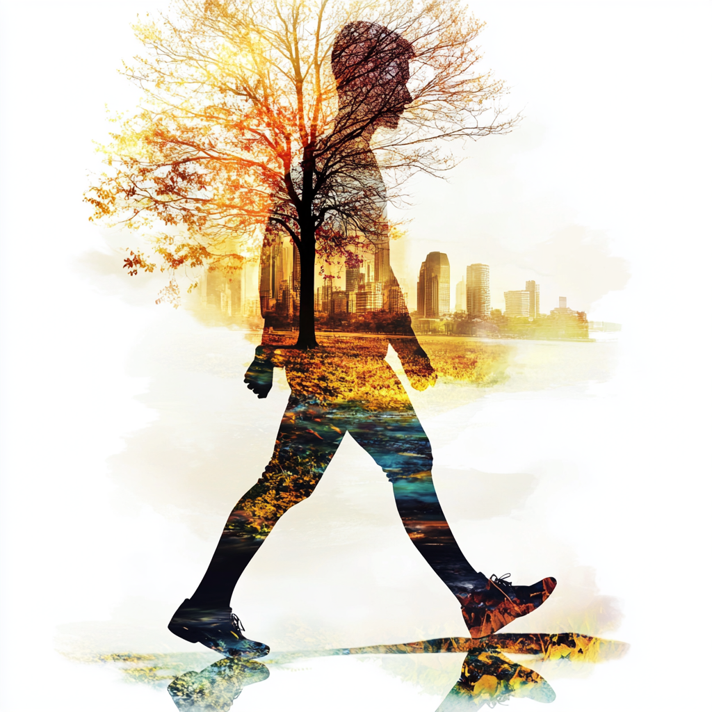 "Person walking briskly with an emphasis on proper posture and body movement, showcasing harmony between the upper and lower body for optimal health." Primary Keyword: Fast Walking Secondary Keywords: Upper and Lower Body Harmony, Brisk Walking Benefits, Walking Posture, Cardiovascular Health, Exercise Benefits, Healthy Lifestyle