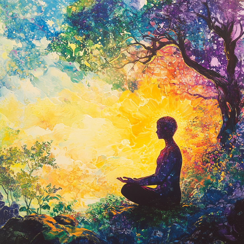 Person practicing deep nasal diaphragmatic breathing outdoors, promoting health and relaxation. Breathing mistakes, proper breathing techniques, diaphragmatic breathing, nasal breathing, health tips, breath awareness