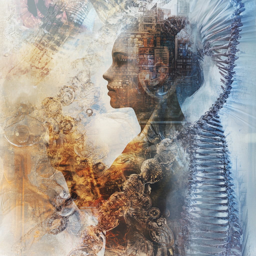 A graphic showing DNA and environmental symbols blending together, with a hand actively shaping a figure emerging from the mix, symbolizing the interplay of inherited, environmental, and selected personality. Inherited personality selected personality nature vs nurture personality development change personality self improvement personal growth self discovery know yourself temperament environmental shaping agency self creation personality traits neuroplasticity personality psychology power of choice self awareness build personality decoding personality identity formation behavioral genetics psychology of personality