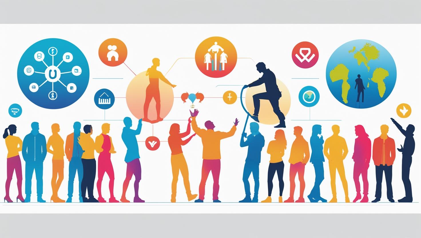 Infographic showing diverse people interacting with symbols of different appreciation languages like words, gifts, and quality time, illustrating how understanding these codes strengthens relationships. Keywords: appreciation languages, love languages, emotional intelligence, relationship building, communication skills, empathy, validation, human connection, workplace appreciation, personal growth.