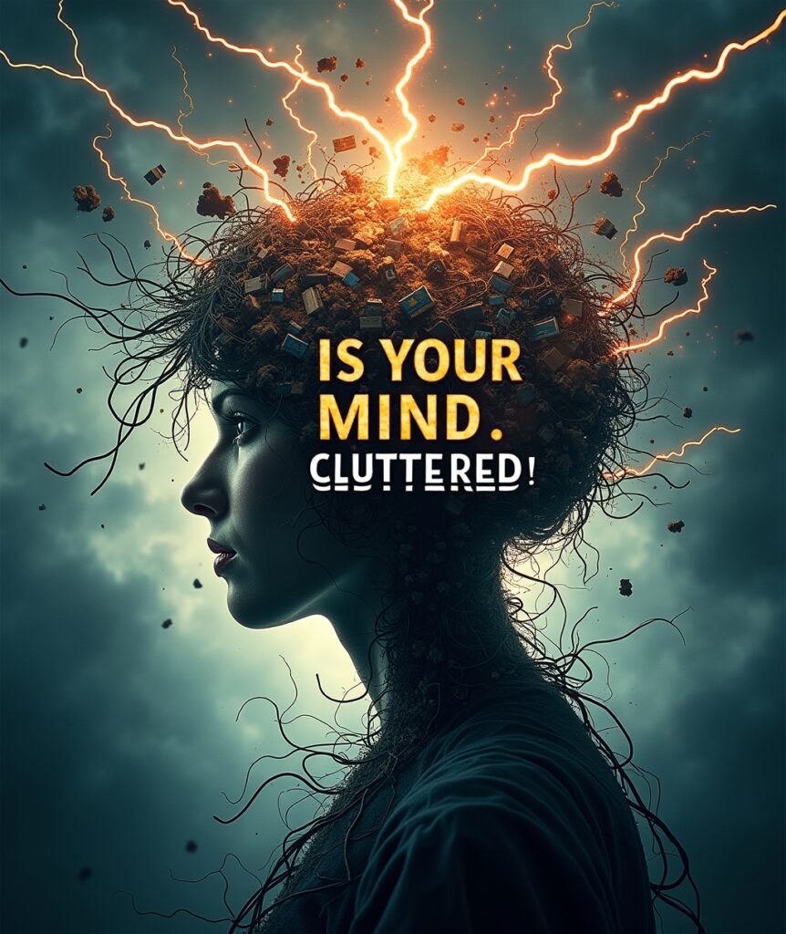 Animated GIF showing a chaotic, cluttered brain transforming into a clear, serene one, symbolizing mental renewal. • Keywords: Mental clarity, brain health, mindfulness, inner peace, morning routine, self-care, emotional wellness.