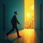 A confident person walking forward, with a blurred office behind them and a brightly lit path of growth, money, and creative ideas ahead, symbolizing launching a parallel project for extra income without quitting their day job." • Keywords: Parallel project, extra income, side hustle, financial freedom, don't quit your job, build wealth, entrepreneurial journey, career growth, dual income, time management, personal finance, productivity hacks, side business.